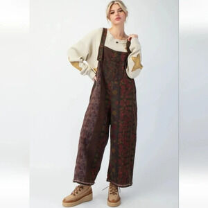 New Easel Floral Twill Jumpsuit Overalls